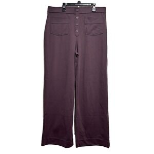 NWT Halara High‎ Waisted Stretch Comfy Dress Pants XLarge Plum Wide Leg Pockets